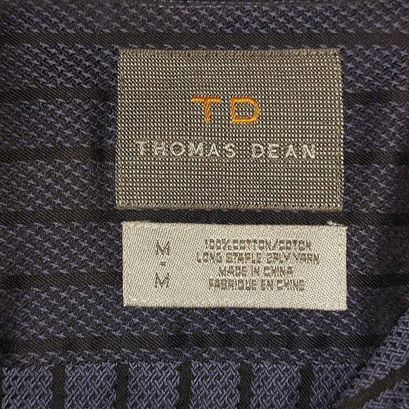 3/$15 Men's Thomas Dean Long Sleeve Button Up Shirt - Picture 2 of 2